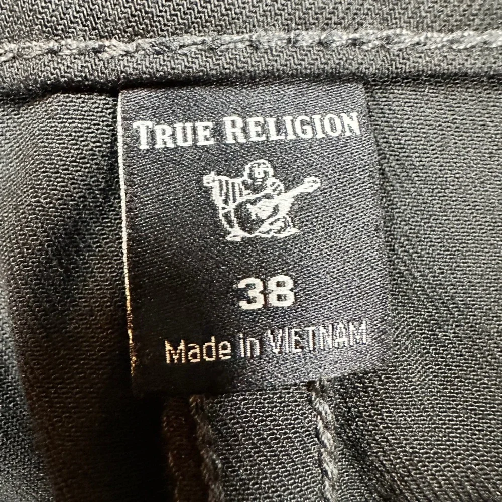 True Religion Ricky Straight Leg Black Pants Mens 38 MDAC78441C Essential Denim